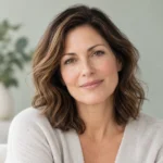 hormonal picture (optimized WebP) A calm, confident woman in her 40s in a soft neutral sweater, smiling gently in a bright, peaceful room.